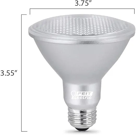 Feit Electric PAR30 LED Light Bulb, Short Neck, Dimmable, 750 Lumen, 22 Year Lifespan, 3000k Bright White, PAR30 LED Spotlight Bulb, E26 Medium Screw Base, Indoor/Outdoor, PAR30SDM/930CA