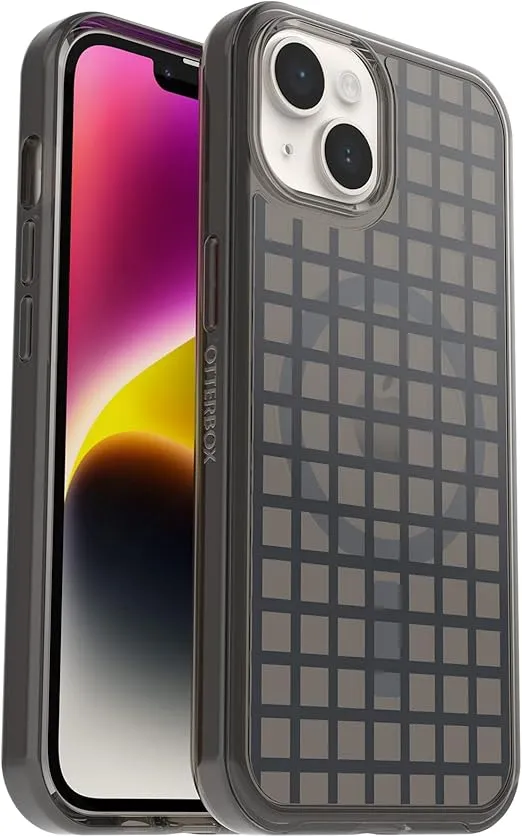 OtterBox iPhone 14 & iPhone 13 Symmetry Series+ Case - Window PANE (Black), Ultra-Sleek, Snaps to MagSafe, Raised Edges Protect Camera & Screen