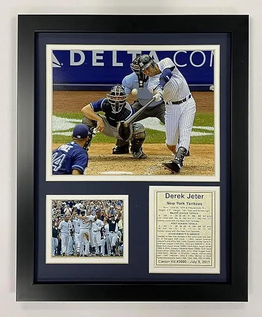 Legends Never Die New York Yankee Derek Jeter 3000th Hit Collectible | Framed Photo Collage Wall Art Decor, 11x14-Inch, (11100U)