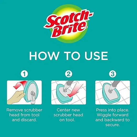 Scotch-Brite Non-Scratch Tub & Tile Scrubber Refill Pads, (Pack of 6)