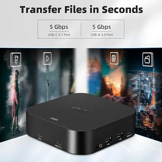 Laptop Docking Station Dual Monitor by RVP+, 13-in-1 Mac Triple Monitor USB Dock with 4K HDMI Display, Computer Dock 5Gbps USB-C/A Ports, 10-1000Mbps (082321)