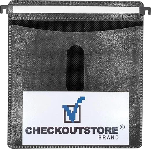 CheckOutStore (200) CD Double-Sided Refill Plastic Hanging Sleeve (Black)