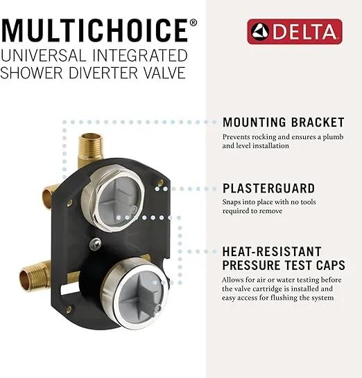 DELTA FAUCET Other MultiChoice Universal Integrated Shower Diverter Rough Universal Inlets/Outlets, Champagne Bronze