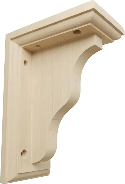 Ekena Millwork BKT03X05X07HARW Hamilton Traditional Wood Brackets, 3"W x 5"D x 7"H , Rubberwood