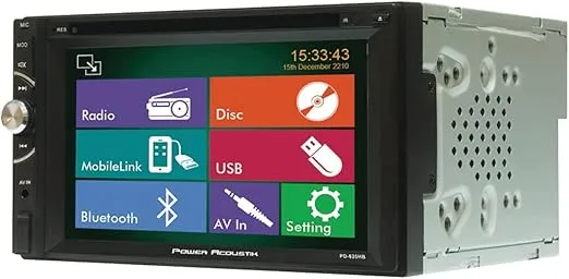 Power Acoustik PD-620HB Double DIN DVD, CD/MP3, FM/AM Car Stereo with Bluetooth Connectivity