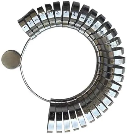 Heavy Duty Stainless Steel Ring Size Measuring Tool | Sizes 1-15 with Half Increment 29 Heavy Duty Pieces with 6MM Width | Great for Professional Jewelers & DIY Projects