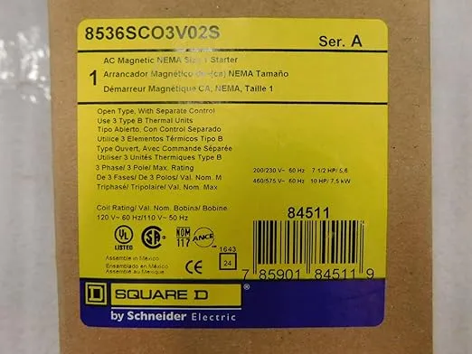 Square D 8536SCO3V02S Motor Control