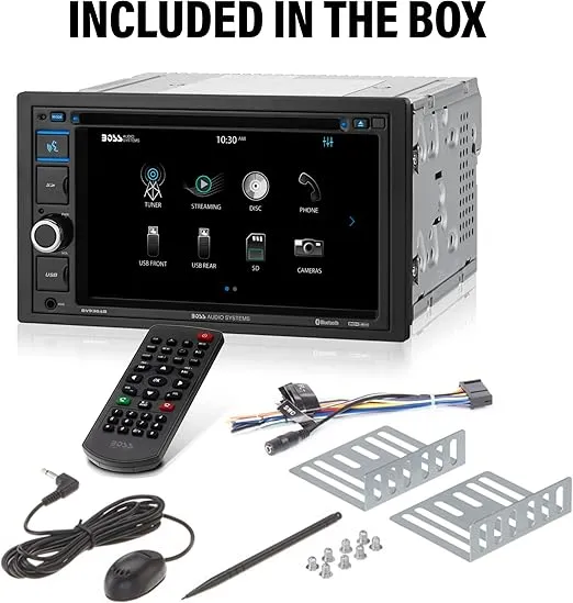 BOSS Audio Systems BV9364B Car Stereo DVD Player - Double Din, Bluetooth Audio/Hands-Free Calling, 6.2 Inch Touchscreen LCD Monitor, MP3 Player, CD, DVD, USB Port, SD, AUX Input, AM/FM Radio Receiver