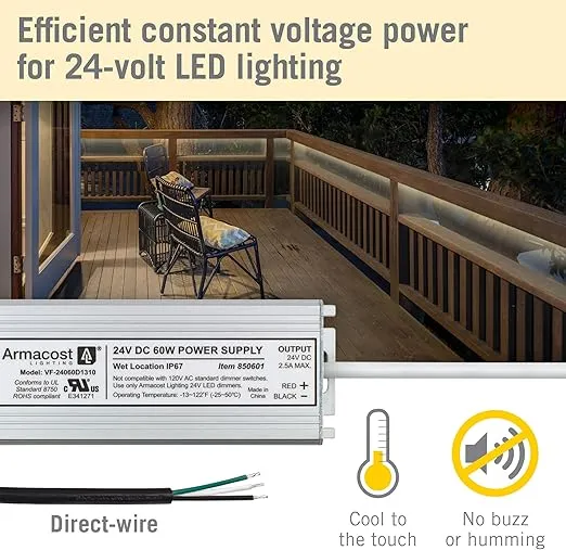 Armacost Lighting 60 Watt Standard Wet Location LED Driver 24V DC 850601