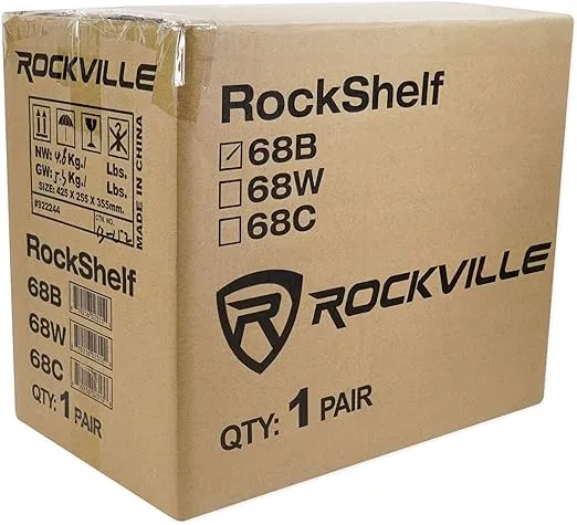 Rockville 2 RockShelf 68B 400w Black 6.5" Home Theater Bookshelf Speakers/8 Ohm