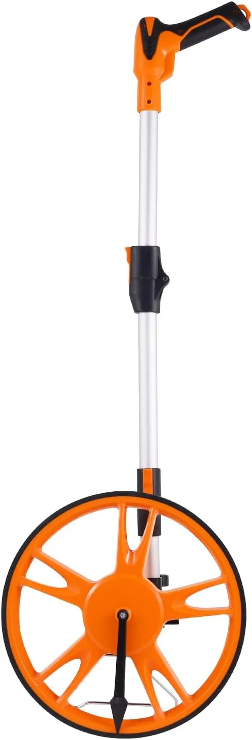 VEVOR Measuring Wheel in Feet, 12.5 in Wheel Diameter, 39.37-15.75 in Telescoping Measure Wheel, Measurement 0-9,999Ft with Back Bag, Suitable for Lawn/Hard/Soft/Wood Road Measuring