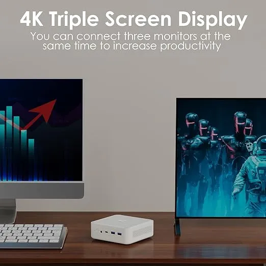 Mini PC AMD Ryzen 7 5700u (8C/16T,up to 4.3 GHz), Mini Computers 32GB DDR4 RAM 1TB PCIe SSD, Mini Gaming Desktop Supports 4K@60Hz/Triple Display/WiFi/BT5.0/HDMI+DP/VESA Office/Home/School