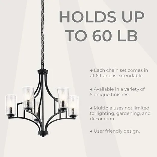 Royal Designs, Inc. LC-2002-AB-6-1 Heavy Duty Lighting Fixture Chain, Antique Brass