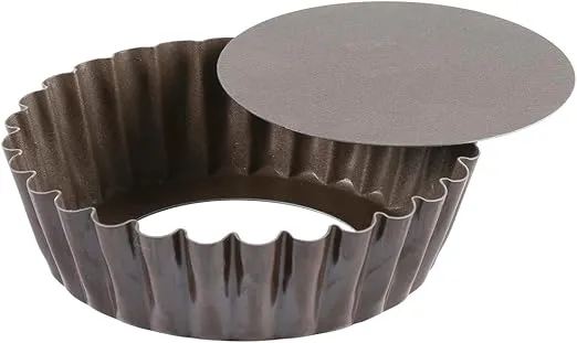 Paderno World Cuisine Fluted Non-Stick Tart Mold with Removable Bottom, 4x1-inch