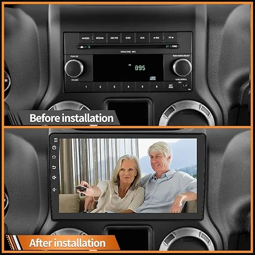 AWESAFE Car Radio Stereo Andriod 11 for Jeep Wrangler JK Compass Grand Cherokee Dodge Ram 1500 with Built in Apple Carplay Andriod Auto