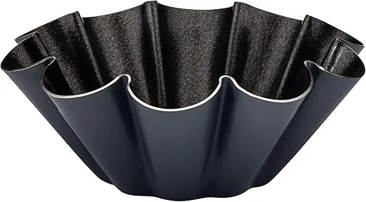 Matfer Bourgeat Exopan Steel Brioche Mold, Nonstick, 10 Flute, 3 1/2", Pack of 12