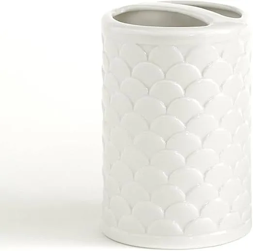 Kassatex Toothbrush Holder, Scala Bath Accessories | Embossed Porcelain