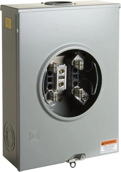 Square D - UTRS213B, Individual meter socket, Ringless Socket, No Bypass, 4 Jaws No Release, OH, UG, 200 A, Up to 600 VAC Single Phase 3W