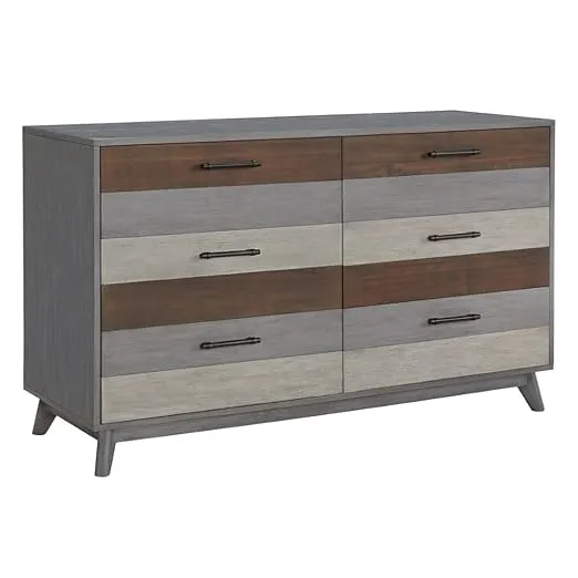 Soho Baby Cascade Premium Soft Closing 6-Drawer Dresser, Multi-Tone Gray