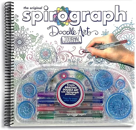 Spirograph — Doodle Art Journal — Activity Drawing Kit — with Guided Drawing Templates for Kids 8+