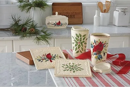 Lenox Hosting The Holidays Trivet, 0.90 LB, Red & Green