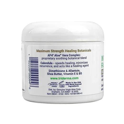TriDerma Intense Fast Healing Cream, Decreases Healing Time for Minor Irritations, Rashes, Scrapes, Cuts 4 Ounces