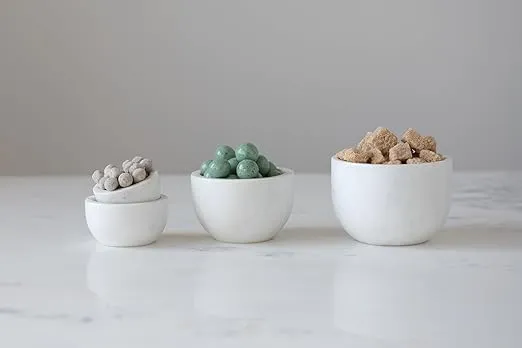 Creative Co-Op White Marble (Set of 4) Bowl
