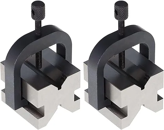 findmall 1-3/8 L X 1-5/8 W X 1-3/4 H Accuracy V-Block & Clamp Set
