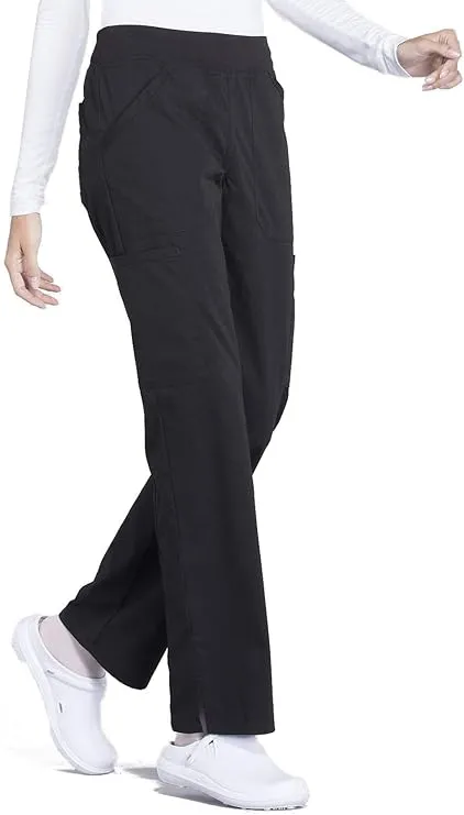 Cherokee Women's Scrub Pants Mid Rise Straight Leg Pull-on Cargo Pant with 6 Pockets & 2-Way Stretch Fabric WW170