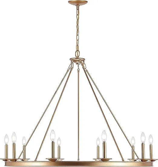 SAFAVIEH CHA4017B Telta Gold 10-Light (LED Bulbs Included) Chandelier, 0