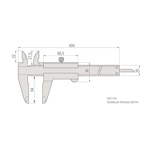Mitutoyo 530-119 Vernier Caliper, Stainless Steel, Inch/Metric, 0-12" Range, +/-0.0015" Accuracy, 0.001" Resolution