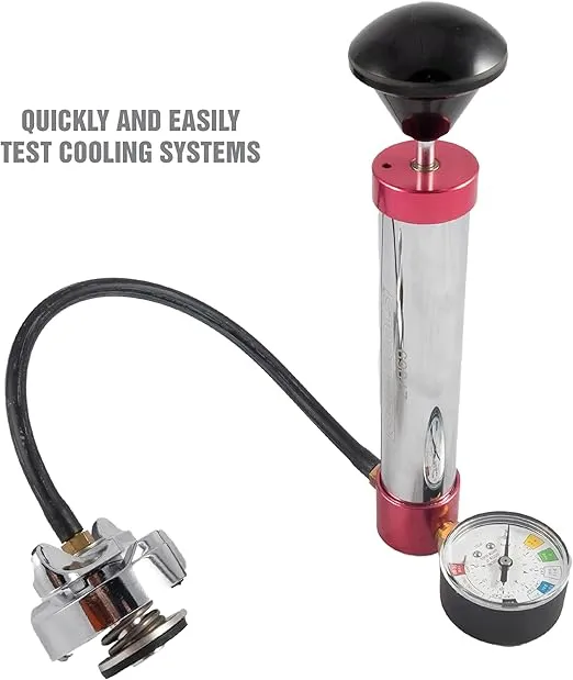 OEMTOOLS 27069 Cooling System Pressure Test Pump, Near Universal Cooling System Pressure Tester, Diagnose and Locate Leaks, Compatible with Most Adapters