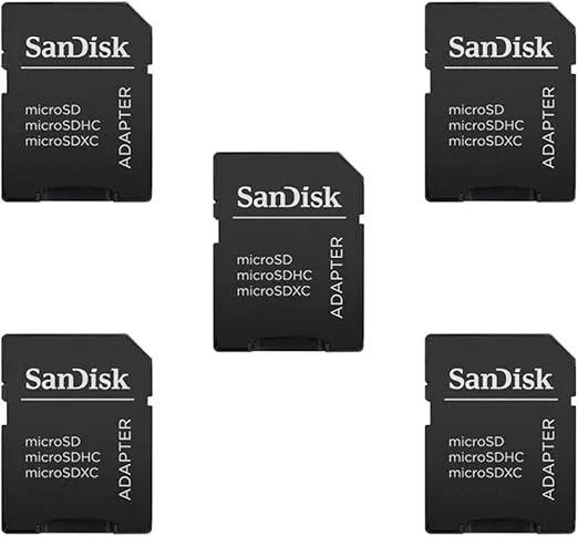 5 Pack -Sandisk MicroSD MicroSDHC to SD SDHC Adapter. Works with Memory Cards up to 32GB Capacity (Bulk Packaged).