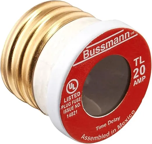 Bussmann Bussman TL-20 Tron Time Delay Plug Fuse Type Tl