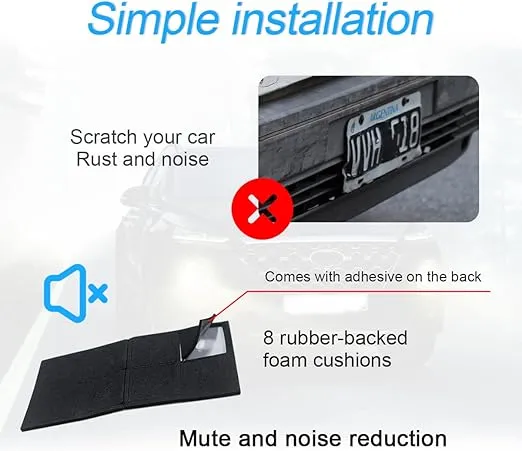 YALOK Anti Theft License Plate Screws Kits- Rustproof Stainless Steel Car Tag Plate Mounting Hardware, M6 (1/4") Tamper Proof Fastener Nut, Caps Cover for Front Rear Frame Holder Mounting（Black-Set1）