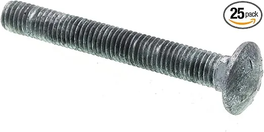 Prime-Line 9064540 Carriage Bolts, 1/2 In.-13 X 4 In., A307 Grade A Hot Dip Galvanized Steel (25 Pack)