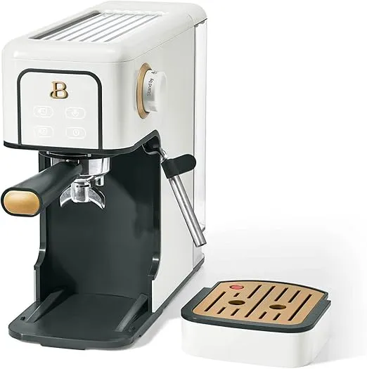 Beautiffull Slim Espresso Maker with 20 Bar Pressure by Drew Barrymore (White Icing)