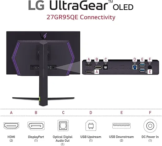 LG 27" Ultragear™ OLED QHD Gaming Monitor with 240Hz .03ms GtG & nVIDIA® G-SYNC® Compatible,Black