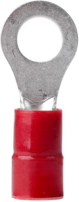 ANCOR MARINE GRADE 210235 Marine Grade Electrical Nylon Insulated Double Crip Funnel Entry Ring Terminals with Insulation Grip (8-Gauge, Size 5/16 Screw, 25-Pack)