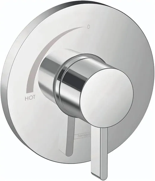 hansgrohe Ecostat S Modern 1-Handle 6-inch Wide Shower Valve Chrome, 15739001 Pressure Balance Trim