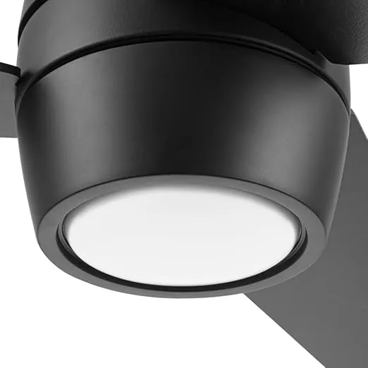 Honeywell Ceiling Fans Eamon, 52 Inch Modern Indoor Ceiling Fan with Lights and Remote Control, Color Changing LED, Dual Mounting Options, 3 Dual Finish Blades, Reversible Motor - 51906-01 (Black)