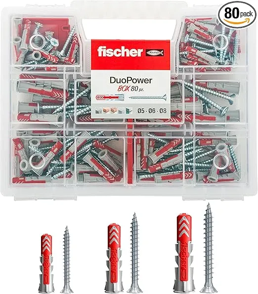 Fischer 544546 Duopower Universal Dowels Kit with Screw, Transparent