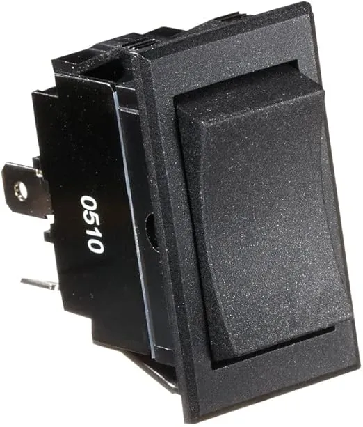 RV Designer S221, Rocker Switch, 20 Amp, 4 Terminals, Momentary On / Off / Momentary On, DPDT, Black, DC Electrical