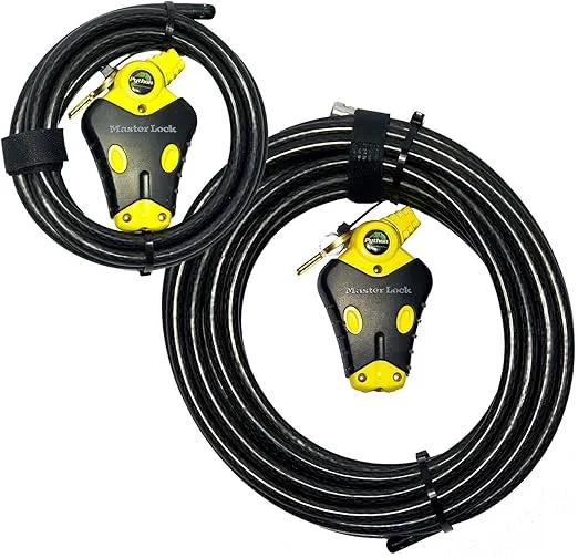 Master Lock - Two Python Adjustable Cable Locks Keyed Alike, 1-6ft, 1-30ft 8413KACBL-630