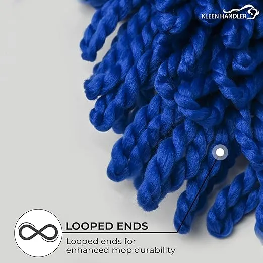 KLEEN HANDLER 48 Inch Microfiber Dust Mop Bulk Pack of 12, X-Large Washable Commercial Dust Mop, Sweeper, Janitorial Dust Mop Head Replacement, Push Mop Broom, Blue