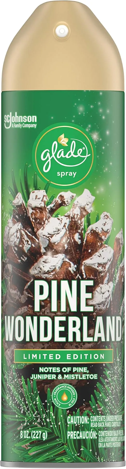 Glade Air Freshener Spray - Pine Wonderland - Holiday Collection 2020 - Net Wt. 8 OZ Per Can - One (1) Can