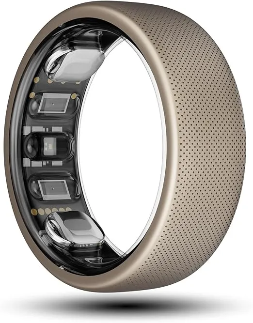 Amazfit Helio Smart Ring, No Subscription, Monitor Sleep, Heart Rate, Stress, Fast 1.4 Hour Charging, iPhone and Android, Titanium Alloy, Swim/Shower Water-Resistance (Size 12)