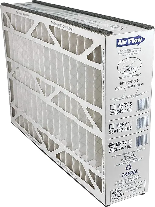 Trion 266649-105 - 16" x 25" x 5" MERV 13 Pleated Air Filter