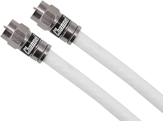 Channel Master CM-3706 RG-6 Coaxial Cable with F-Type Weatherproof Compression Connectors - 12 FT White