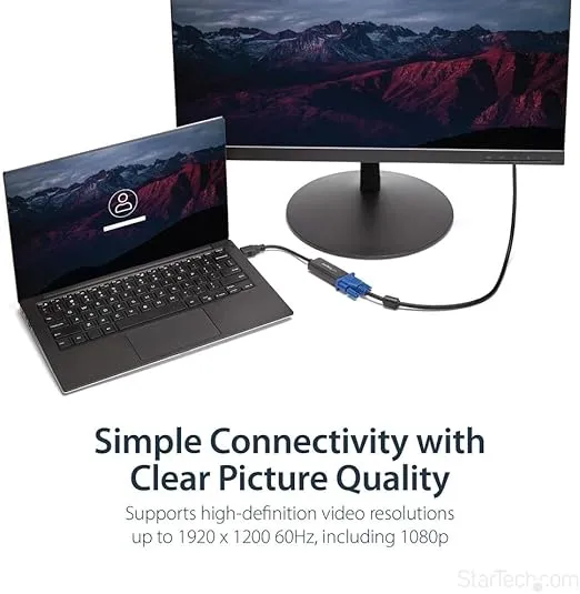 StarTech.com USB 3.0 to VGA Display Adapter 1920x1200, On-Board Driver Installation, Video Converter with External Graphics Card - Windows (USB32VGAV)